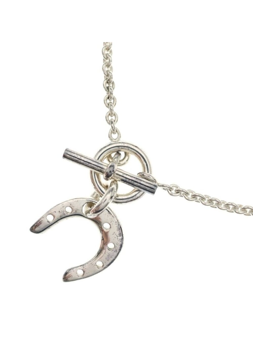 Hermes Amulette Toggle Pendant Chain Silver